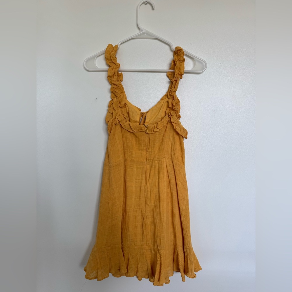 Yellow Ruffle Mini Dress - Picture 2 of 2